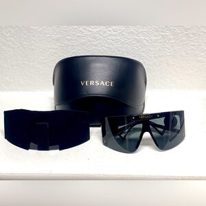 Authentic Versace Shield sunglasses with case and extra shield lens